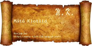 Máté Klotild névjegykártya